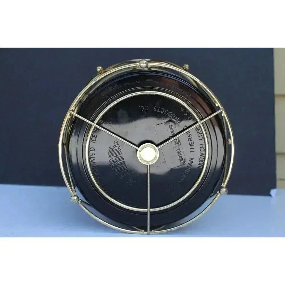 Vtg Mid Century Thermos Ice Tub, Ice Bucket, Black Drum, Model 9940, Made in USA - Picture 8 of 9